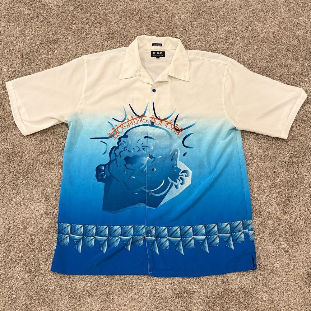 K.A.D. Clothing Co Laughing Buddha Button Up Shirt size XL